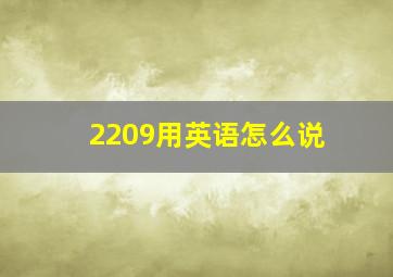 2209用英语怎么说