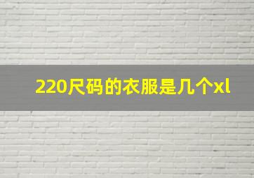 220尺码的衣服是几个xl