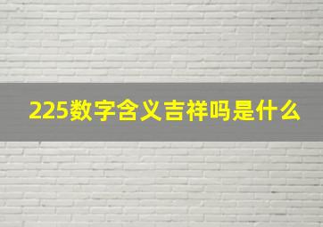 225数字含义吉祥吗是什么