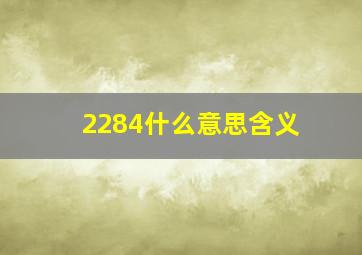 2284什么意思含义