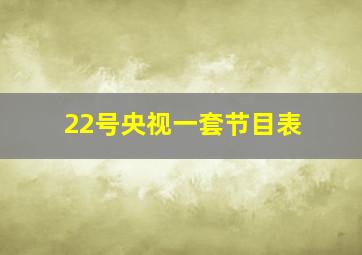 22号央视一套节目表