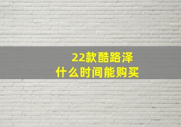 22款酷路泽什么时间能购买