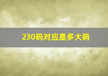 230码对应是多大码