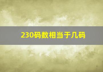 230码数相当于几码