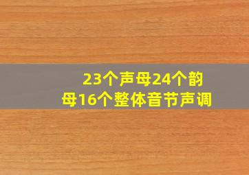 23个声母24个韵母16个整体音节声调