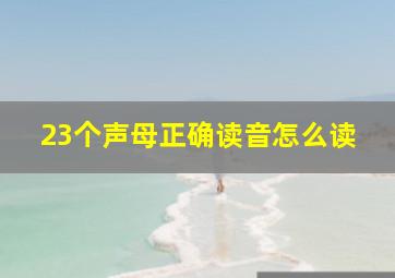 23个声母正确读音怎么读