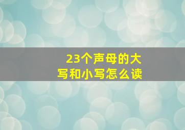 23个声母的大写和小写怎么读