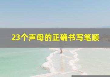 23个声母的正确书写笔顺