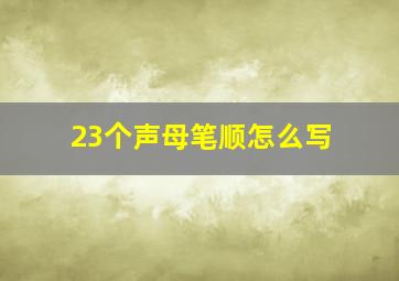 23个声母笔顺怎么写