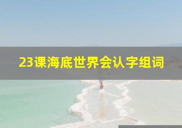 23课海底世界会认字组词