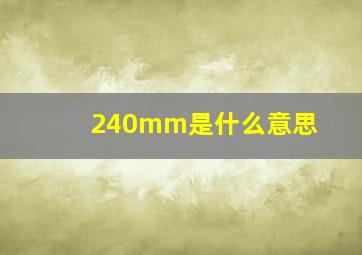 240mm是什么意思