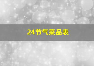 24节气菜品表