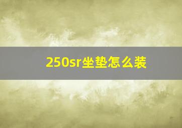 250sr坐垫怎么装