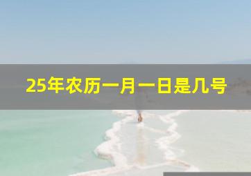 25年农历一月一日是几号