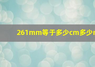 261mm等于多少cm多少m