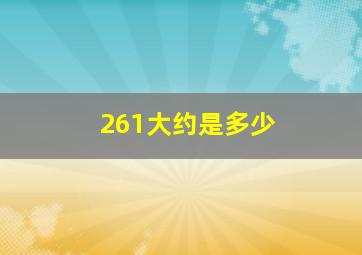 261大约是多少