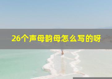 26个声母韵母怎么写的呀