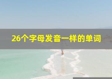 26个字母发音一样的单词