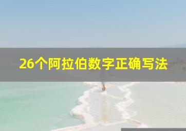 26个阿拉伯数字正确写法