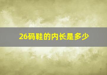 26码鞋的内长是多少