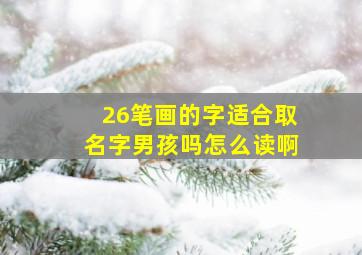 26笔画的字适合取名字男孩吗怎么读啊