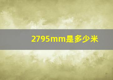 2795mm是多少米