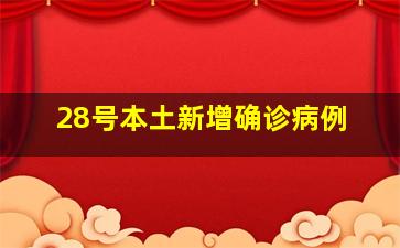 28号本土新增确诊病例