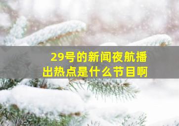 29号的新闻夜航播出热点是什么节目啊