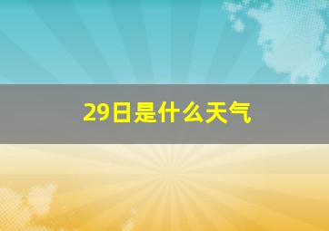 29日是什么天气