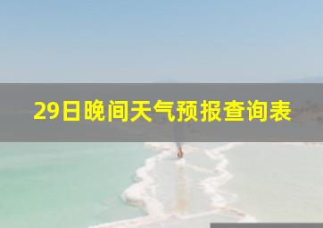 29日晚间天气预报查询表