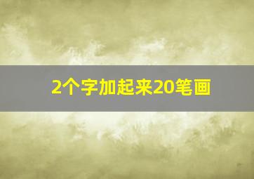 2个字加起来20笔画