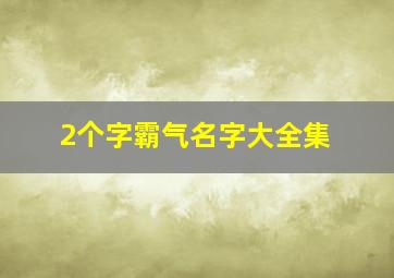 2个字霸气名字大全集