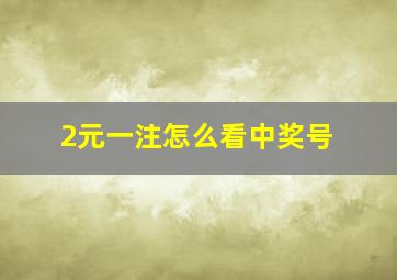 2元一注怎么看中奖号