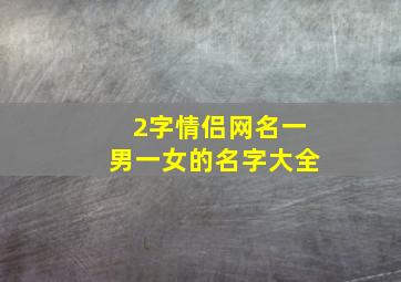 2字情侣网名一男一女的名字大全