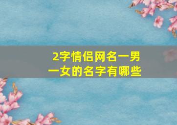 2字情侣网名一男一女的名字有哪些