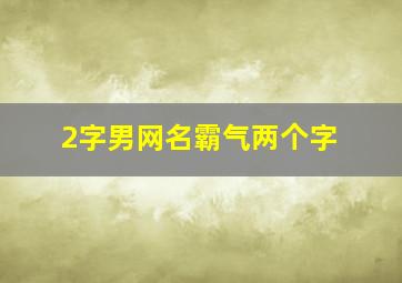 2字男网名霸气两个字