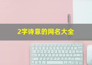 2字诗意的网名大全