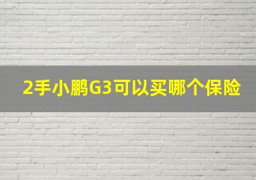 2手小鹏G3可以买哪个保险