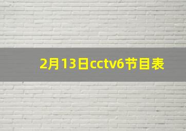 2月13日cctv6节目表