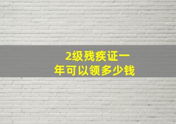 2级残疾证一年可以领多少钱