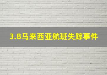 3.8马来西亚航班失踪事件