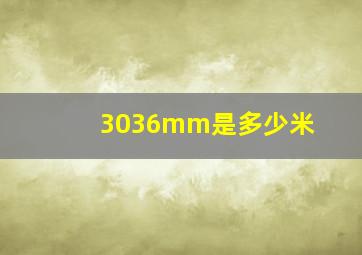 3036mm是多少米