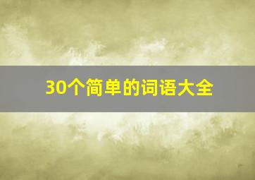 30个简单的词语大全