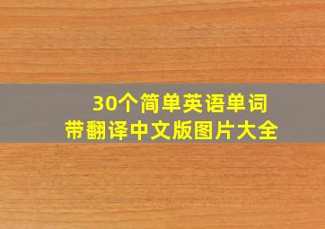 30个简单英语单词带翻译中文版图片大全