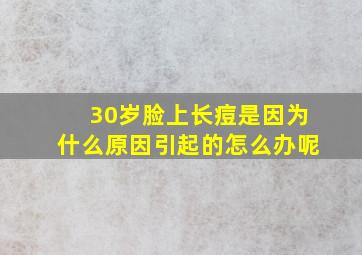 30岁脸上长痘是因为什么原因引起的怎么办呢