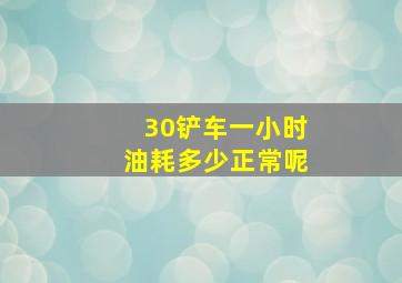 30铲车一小时油耗多少正常呢