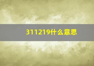 311219什么意思