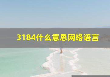 3184什么意思网络语言