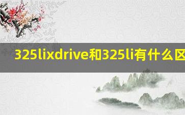 325lixdrive和325li有什么区别