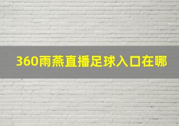 360雨燕直播足球入口在哪